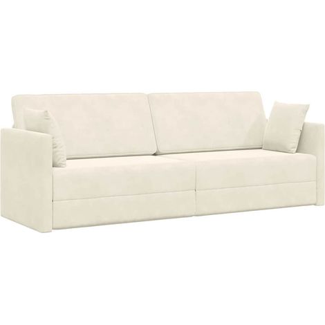 Sofa Bed Cream 213 x 70 x 77 cm Velvet vidaXL