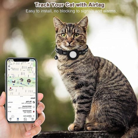 Collier pour chat avec support Apple AirTag, coque de protection et colliers réfléchissants (1/4)