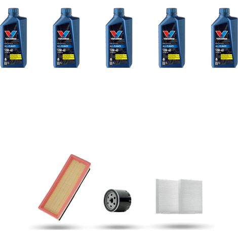 Kit tagliando 3 FILTRI e 5L OLIO compatibile con Alfa Romeo GT 2.0 JTS 16V 121kw dal 2004 al 2010 (1/4)