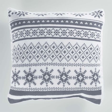 Coussin Sherpa Coral Finland gris