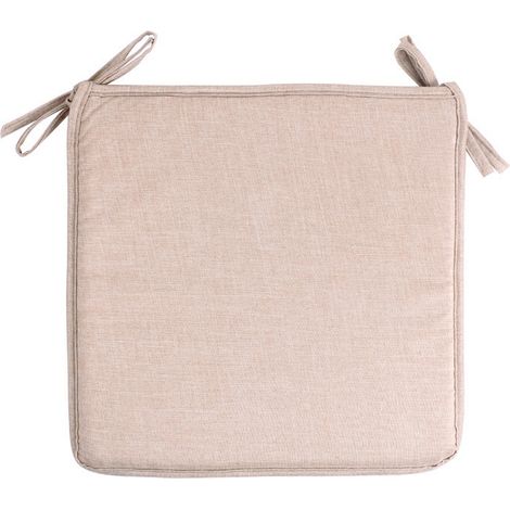 Lot de 4 Coussins de Chaise avec Rubans 40x40 cm kaki (1/4)