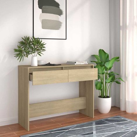 vidaXL Console Table Sonoma Oak 100x35x76,5 cm Engineered Wood (1/5)