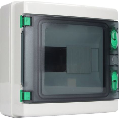 Boîtier de protection de distribution 8 voies IP65 étanche, montage sur rail DIN, pour usage extérieur et intérieur.