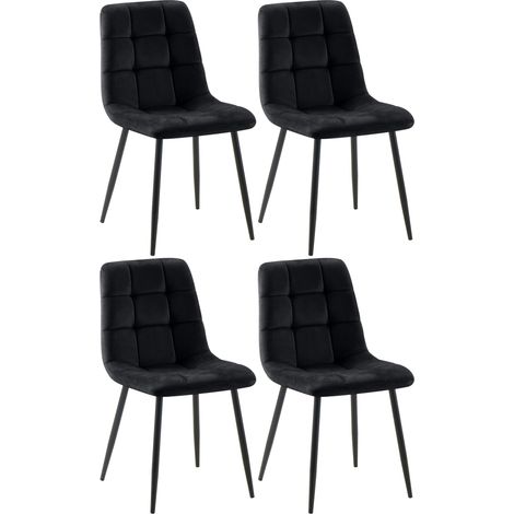 4er Set Esszimmerstuhl Tilde schwarz Samt