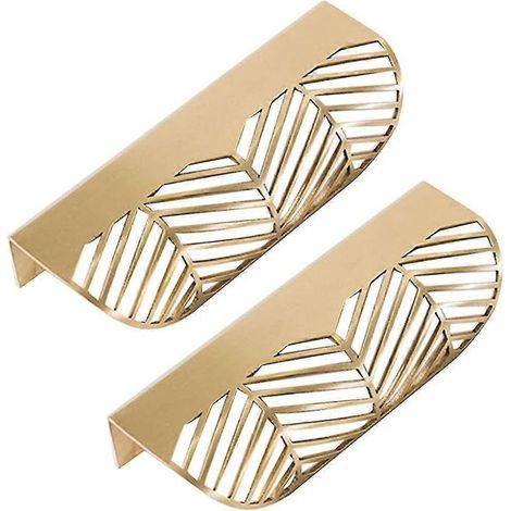 Tiradores de puerta con forma de hoja de 117 mm x 44 mm para armarios de cocina, cajones y muebles. Herrajes decorativos para muebles. (1/5)