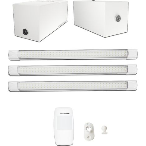 Kit éclairage sans fil garage box cave sous sol - 3 réglettes led - 2 Batteries - 1 Détecteur radio sans fil - Gamme PREMIUM 3300 lumens (1/5)