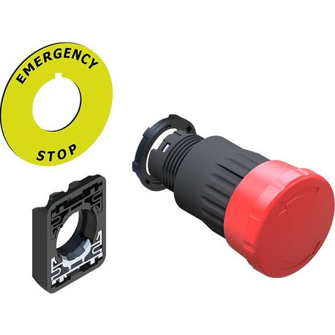 Bouton d'arrêt d'urgence RS PRO, Montage panneau, dia. 22.5mm ( Prix pour Boîte de 1 )