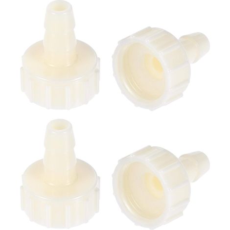 4 x G1/2 Female Barbillon Hose Coupler ABS Pipe Coupler Connector Adapter White (1/5)
