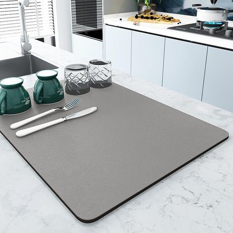 Tapis de séchage pour comptoirs de cuisine, tapis de séchage absorbant en caoutchouc pour cacher les taches(30 x 40 cm)-ARCAN (1/5)
