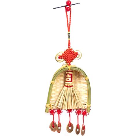 Mini Balai Porte-Bonheur Décoratif avec Frange - Ornement Nouvel An Chinois, Pendaison pour Maison (1/5)