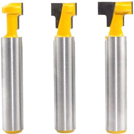 T Track Router Bit Shaped Slotting Cutter for Electric Tools Groove Set 3 PCS 8mm (1/4)