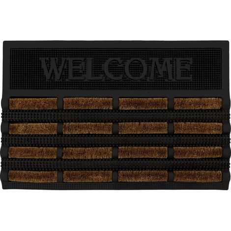 Nimbus Rubber Coir Scraper Tuffscrape Doormat, 40x60cm, Welcome (1/4)