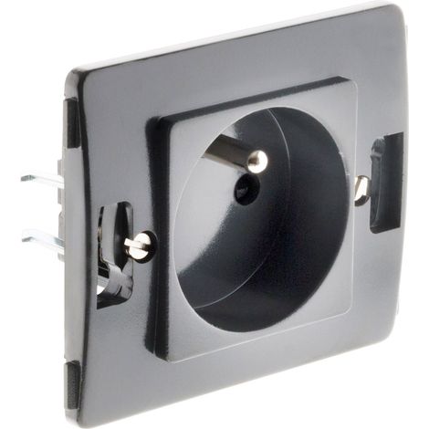 Prise 2P+T 16A Venus composable - noir - Zenitech (1/5)