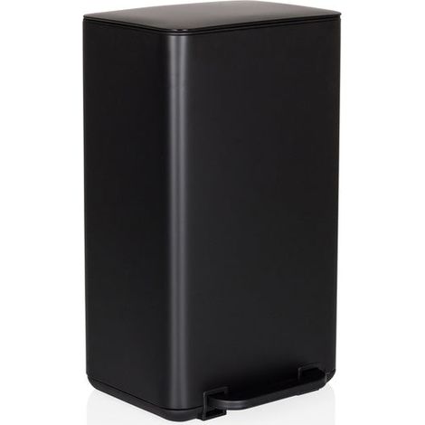 [GEBRAUCHT] B-Ware hjh OFFICE Mülleimer CLEAN NATURA 30L Schwarz matt Holzoptik Stahl (1/2)