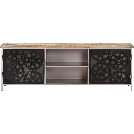 Meuble TV, Étagère TV, Meuble de Salon, 120x30x40 cm Bois de manguier brut OIB3388E (1/5)