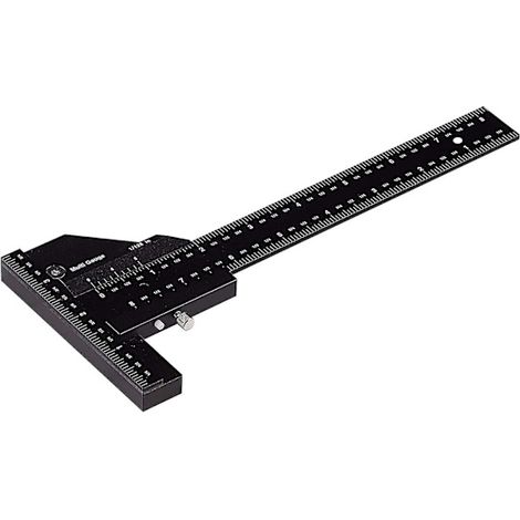 Règle de menuisier multifonction, équerre en aluminium en T, outil de traçage, mesure 0-280 mm, précision 0,02 mm, instrument de marquage pour bois, règle à mesurer robuste, accessoire d'atelier. (1/5)