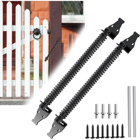 Lot De 2 Ferme-Portes Automatiques, 36cm Ferme Porte à Ressort Réglable Automatic Door Closer Ressort De Porte Pour Porte De Jardin, Porte En Bois Et Clôture Agricoles (1/5)
