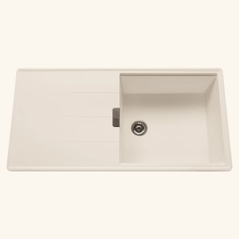Evier granit beige Luisina MAELLA 1 grand bac 1 égouttoir (1/5)