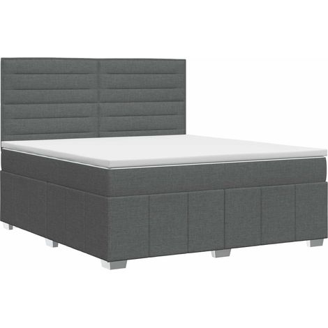 Maison Exclusive - Letto box spring con materasso Grigio Scuro 140 x 200 cm (1/5)