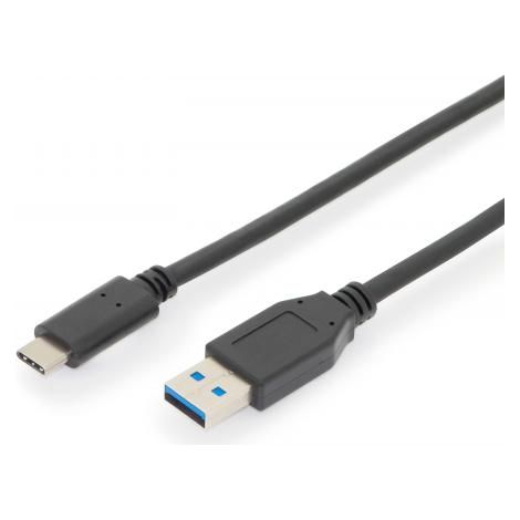 Digitus Cavo USB USB 3.2 Gen1 (USB 3.0) Spina USB-C®, Spina USB-A 1.00 m Nero doppia schermatura AK-300146-010-S (1/4)