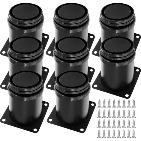Furniture Leg, Adjustable Leg, Black Adjustable Furniture Leg, Sofa Leg, Metal Table Leg, Adjustable Table Leg (5CM/8 Pieces) (1/4)