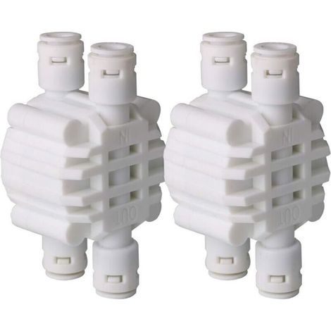 Stück 1/4 Zoll 4-Wege-Absperrventil mit automatischer Steckverbindung für Umkehrosmose-RO-Wasserfiltersystem (1/4)