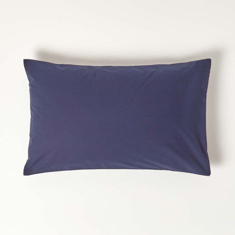 HOMESCAPES Navy Blue Egyptian Cotton Housewife Pillowcase 200 Thread Count, Standard Size - Navy Blue
