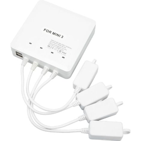 Chargeur de batterie pour drone, accessoire de charge à quatre canaux, avec port USB, compatible avec DJI Mini 3 Pro, prise européenne, 100-240V. (1/5)