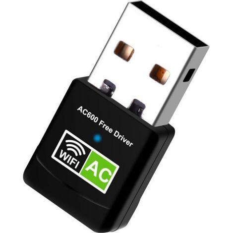 KAL-Clé WiFi AC600 Mbps, Mini Adaptateur USB Double Bande 2.4GHz/5GHz, Compatible Windows 11/10/8.1/8/7, Sans Pilote (1/5)