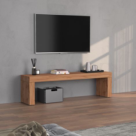Banc TV contemporain 180 cm chêne wotan Neros (1/4)