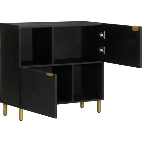 Buffet，Bahut，Meuble de Rangement noir 80x33x75 cm bois d'ingénierie CFW84236 (1/5)