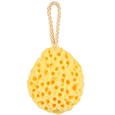 Éponge exfoliante de douche 4 couleurs, gant de bain spa nettoyant pour le corps, boule de gommage lavante (Jaune) (1/5)