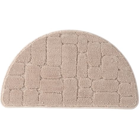 Tapis de sol absorbant en microfibre en forme de demi-lune (Camel Clair)- Tapis d'entrée, de cuisine, de salle de bain (1/5)