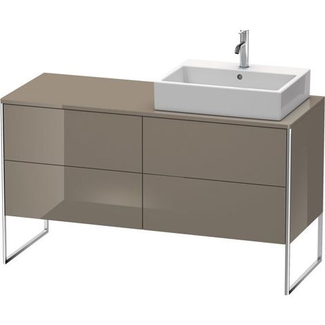 Mueble bajo lavabo XSQUARE 778x1400x548m con iluminación de franela gris brillante (1/2)
