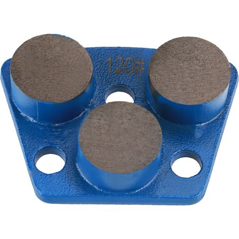 Ortviai Disque de meulage diamanté trapézoïdal pour béton, grain 120, 3 trous et 3 dents rondes, 7,5 x 5,5 cm (1/5)