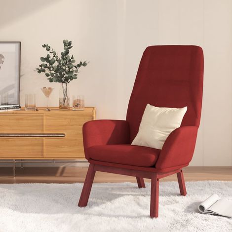 Chaise Chaise de relaxation Rouge bordeaux Tissu Chaise de salon 19652 (1/5)