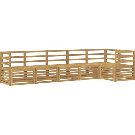 Ensemble de canapés d'extérieur 6 pc Blanc Bois d'Acacia Massif vidaXL