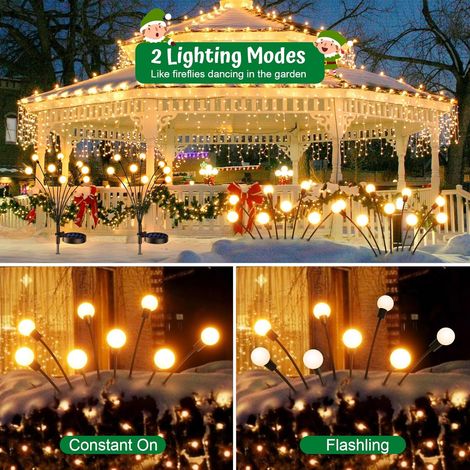 Set di 4 luci solari da giardino, impermeabili IP65, 8 LED, luci decorative per esterni per terrazza, patio, cortile, luce bianca calda - ALTRO (1/4)