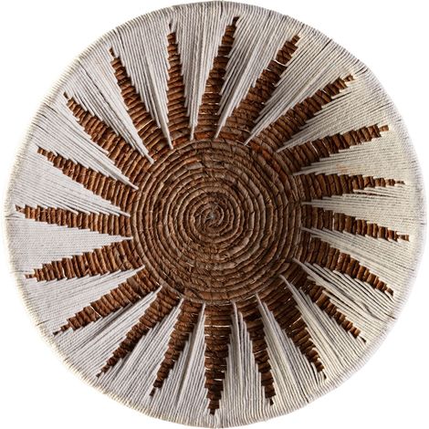 Plato Decorativo 50X50X2 Hoja De Banana Blanco/Natural (1/4)