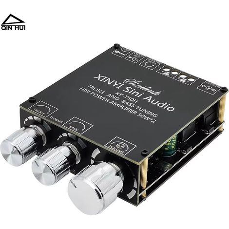 Module amplificateur numérique Bluetooth 2.1 canaux (2 x 50 W + 100 W) - Module haut-parleur subwoofer à monter soi-même avec alimentation 12 V