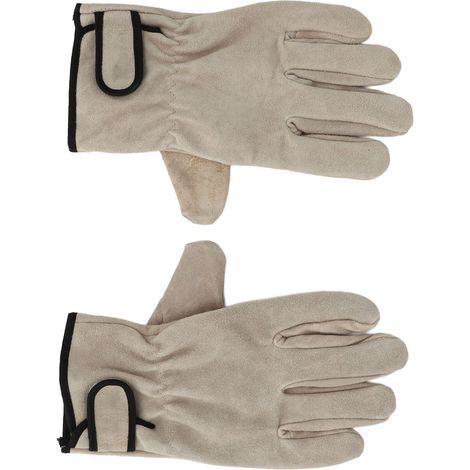 Isolierende und widerstandsfähige Handschuhe aus Rindsleder, zum Grillen, Campen, Autofahren, Schweißen und Holzsägen. (1/5)