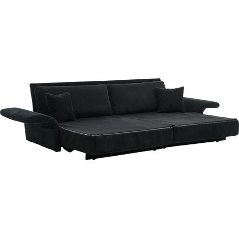 Divano letto convertibile in tessuto nero stile minimalista moderno MODENUIT (1/5)