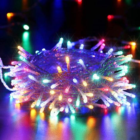 Guirlande lumineuse LED 10m 100 ampoules multicolores, 8 modes, étanche, fonctionne sur piles, décoration intérieure pour Noël, mariage, fête et maison. (1/5)