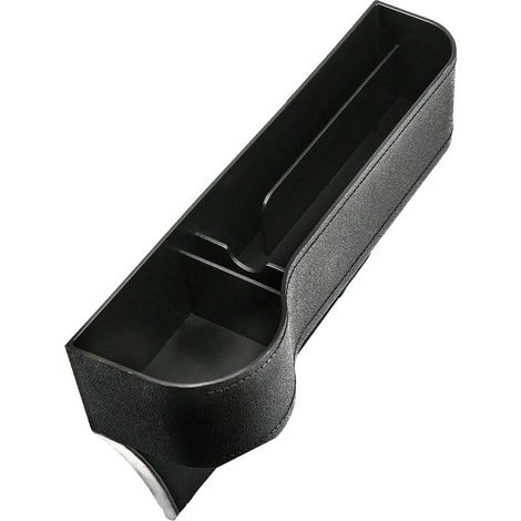 Organisateur d'espace entre le siège passager et le siège auto avec poche pour bouteille, boîte de rangement pour boissons, téléphone, clés et autres accessoires. (1/5)