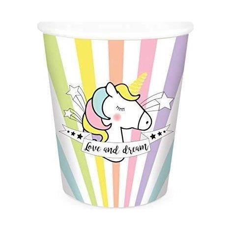 Gobelets en carton - SCRAP COOKING - Licorne - 25 cl - Multicolore - 8 pièces