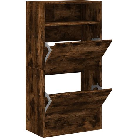 Maison Exclusive - Zapatero de madera de ingeniería roble ahumado (1/5)