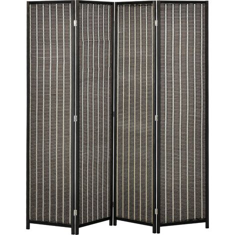 Séparateur de pièce 4 - Teilig 180 x 180 cm Raumteiler Trennwand aus Bambus, Faltbar Sichtschutz Raumtrenner Stellwand für Wohnzimmer Braun (1/5)