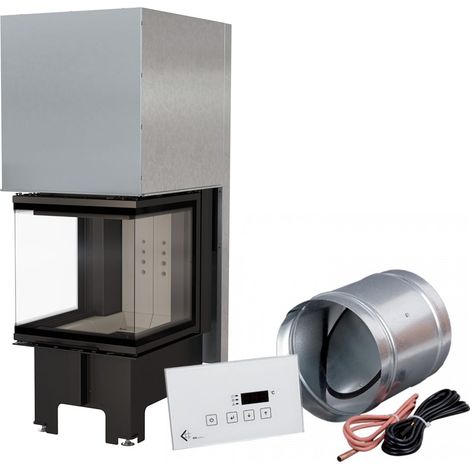 Intelligenter Kamineinsatz KRATKI NBC 500/500 8 kW Ø 200 mit Schiebetür MSK GLASS (1/5)