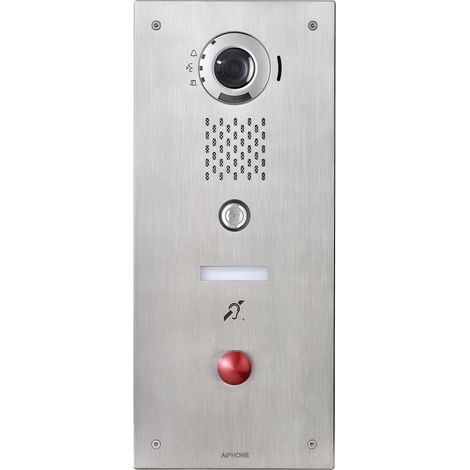 Platine IP, 1BP normal + 1 BP d'urgence rouge champignon pour centres de secours - AIPHONE IXDVFLBPR
