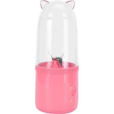 Mini blender portable 500 ml, rechargeable par USB, gobelet à 4 compartiments, version rose améliorée (1/4)